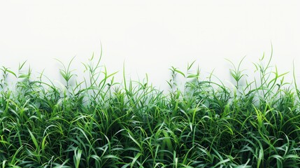 Lush green meadow under soft sky on a sunny day