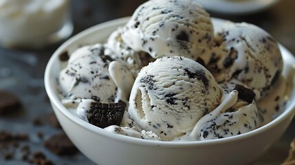 Cookies and cream ice cream with cookie chunks 