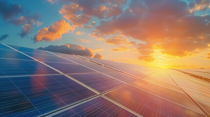 solar panels on the roof of the big factory 