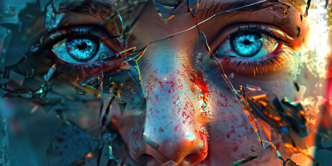 Face human portrait. The Fine Line: Between Accident and Intention