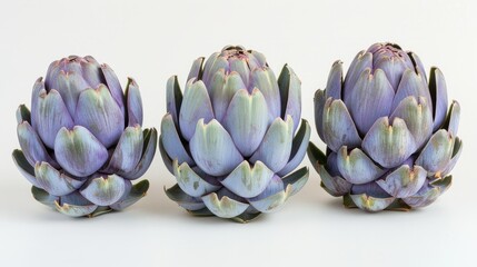 Obraz premium Fresh artichokes harvested from the garden with vibrant purple hues
