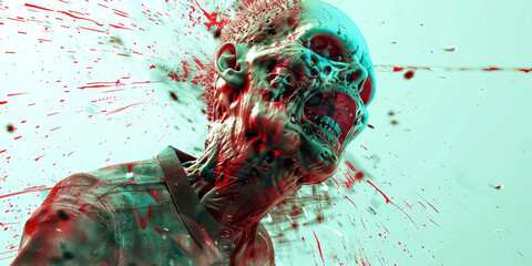 Destroyed Human portrait. The Aftermath: Coping with the Effects of Accidents