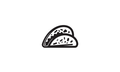 taco logo design black simple flat icon on white background