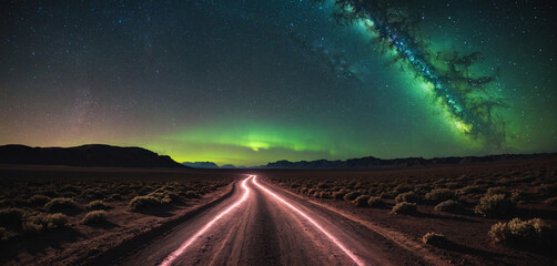 Obraz premium Futuristic Night Sky On Another Planet