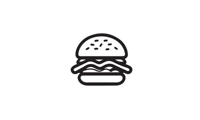 hamburger logo design black simple flat icon on white background