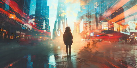 Abstract representation of Unexpected Turns: How Accidents Shape Our Paths. Human portrait.