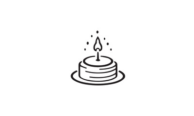cake logo design black simple flat icon on white background