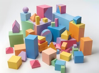 Obraz premium Colorful Geometric Shapes Abstract Background