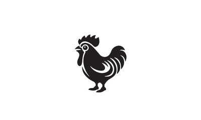 chicken leg logo black simple line art on white background