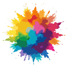 Multicolor powder explosion on White background	