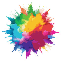Multicolor powder explosion on White background	