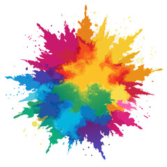 Multicolor powder explosion on White background	