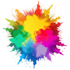 Multicolor powder explosion on White background	