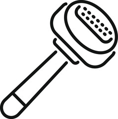 Simple line icon of a garment steamer, perfect for representing clothing care and wrinkle removal