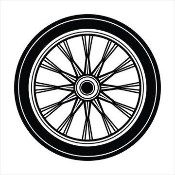 recommend clip art: Wheel line art vector