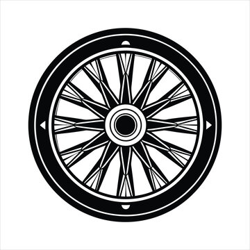 recommend clip art: Wheel line art vector