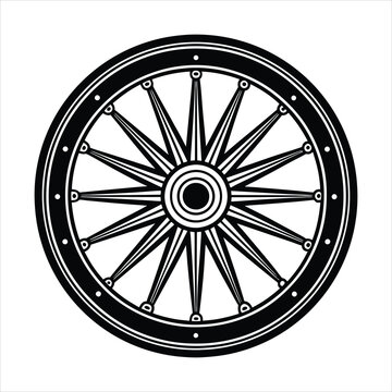 recommend clip art: Wheel line art vector