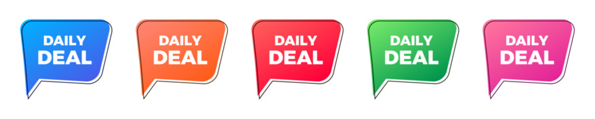 Daily deal sale colorful sticker set.