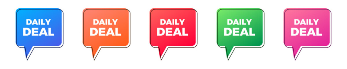 Daily deal sale colorful sticker set.