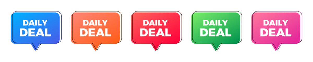 Daily deal sale colorful sticker set.