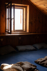 bedroom of a mountain hut in Austria