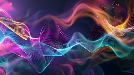 Fototapeta premium Digital pulse lines with vibrant colors on a dark background 