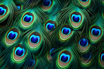 Majestic Showcase of Vibrant Peacock feathers - Exquisite, Colorful, and Magnificently Detailed