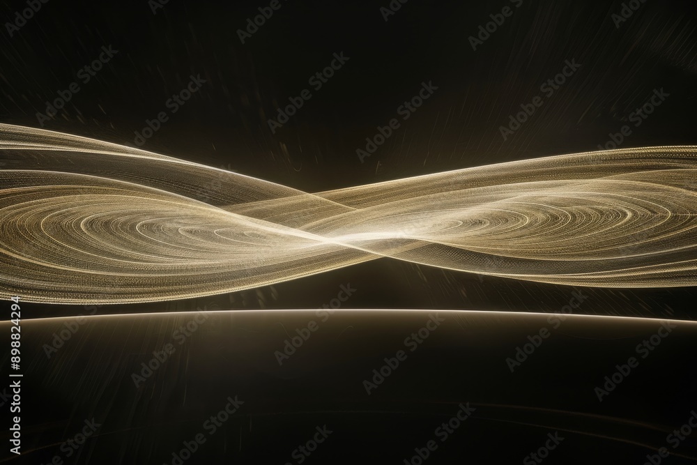 Aufkleber abstract digital illustration of flowing golden lines creating a sense of movement and fluidity