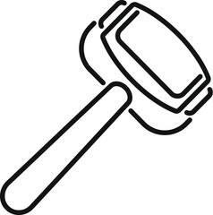 Simple line drawing of a hammer, a tool commonly used in construction and diy projects for driving nails