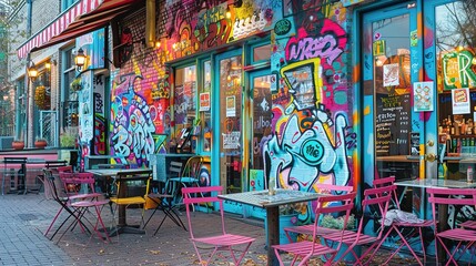 Fototapeta premium cafe exterior