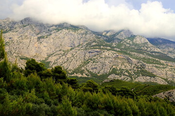 Mountains in Croatia, Biokovo Park, Dinaric Alps. Beautiful Croatian mountain landscape, near Makarska Riviera in Croatia
