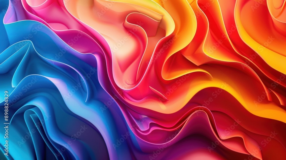 Poster abstract colorful gradient 3d wave background
