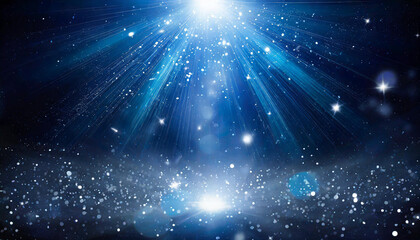 Radiant Burst of Light in a Night Sky with Glimmering Stars and Sparkling Snowflakes, Magic and Wonder of a Winter Wonderland Under a Celestial Glow