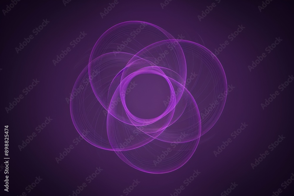 Poster digital illustration of intertwined purple circles symbolizing unity and connection