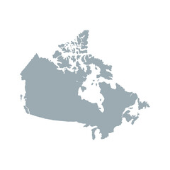 vector Canada map on white background country map, simple silhouette	