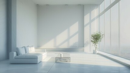 Fototapeta premium White Couch by Room Window