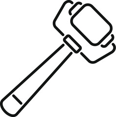 Line drawing of an auction hammer striking down, representing the finalization of a bid at an auction sale