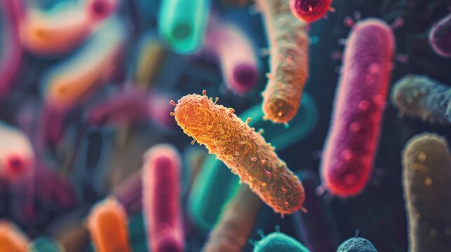 Symptoms of human exposure to anthrax bacteria under microscope
