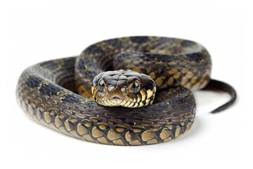 Fototapeta premium Grass snake isolated on white