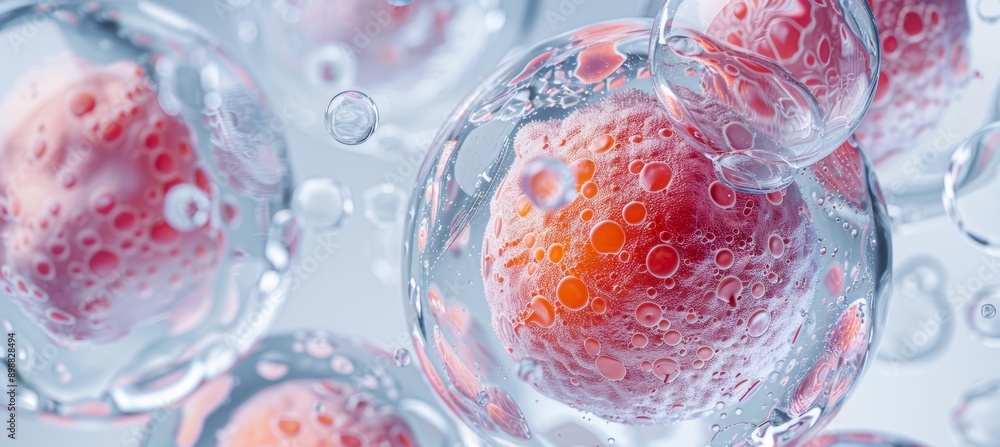 Poster colorful abstract art of cellular development in a laboratory setting - perfect for science posters