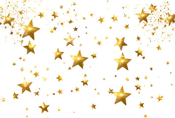 Sparkling golden stars swirl over dark Christmas background for a festive touch, isolated on transparent background PNG