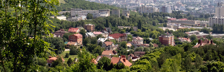 Panoramic view of the city of Saratov from a hill. The city of Saratov, panoramic view from a high...