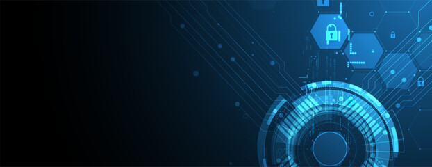 Cyber security and information or network protection. Future cyber technology web services for business and internet project. Vector art.