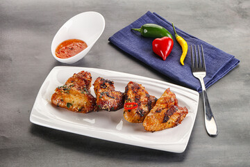 Buffalo grilled chicken wings barbecue