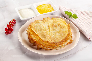 Sweet homemade thick baked pancakes