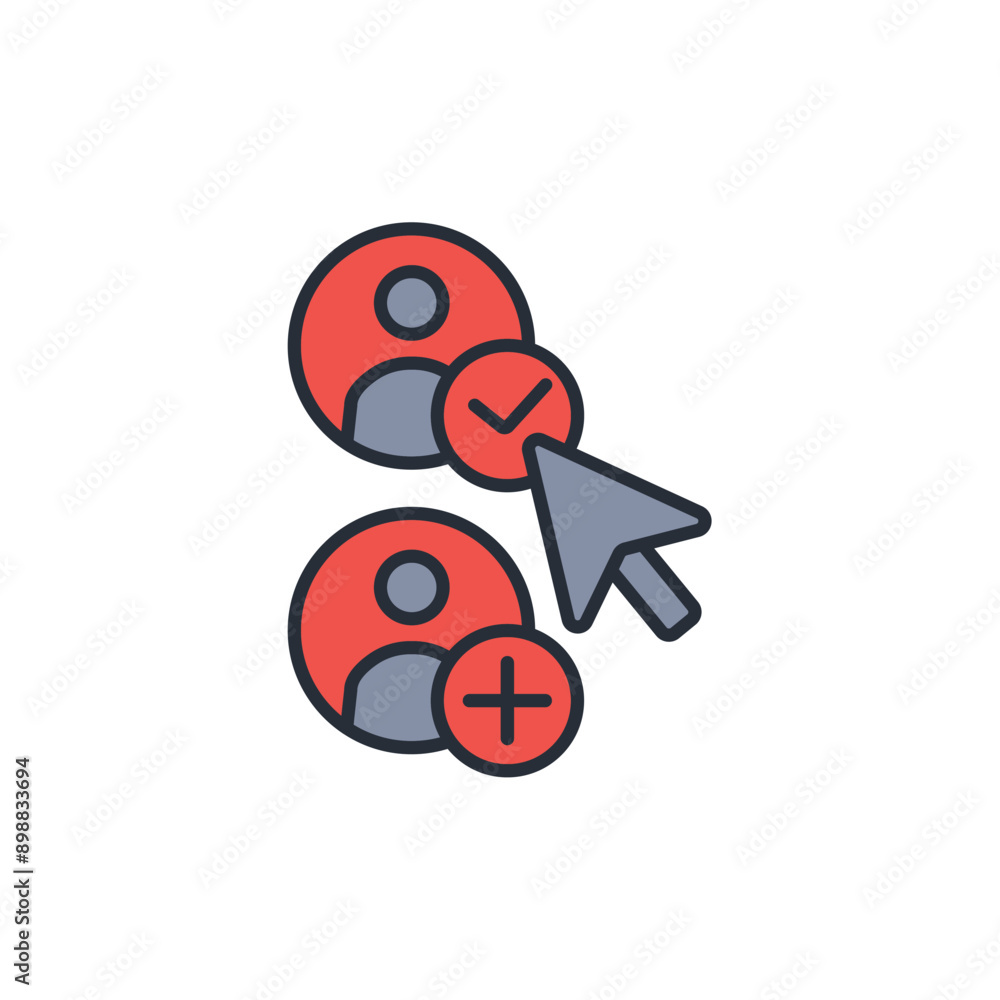 Poster add friend icon. vector.editable stroke.linear style sign for use web design,logo.symbol illustratio