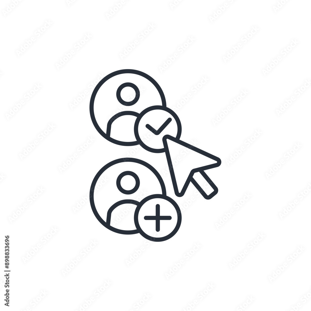 Poster add friend icon. vector.editable stroke.linear style sign for use web design,logo.symbol illustratio