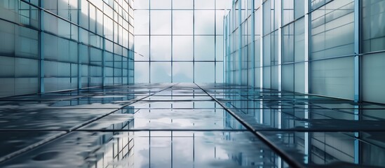 light and reflection with grid line background.