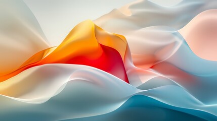 Obraz premium Fluid and harmonious wavy shapes in an abstract background, evoking a sense of movement and flow