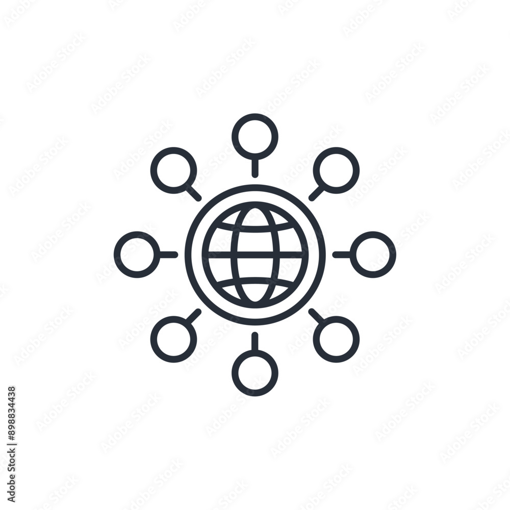 Poster connect icon. vector.editable stroke.linear style sign for use web design,logo.symbol illustration.